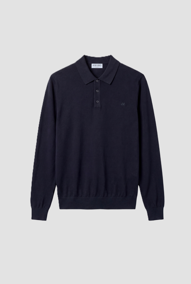 tres botones azul profundo polo de hombres