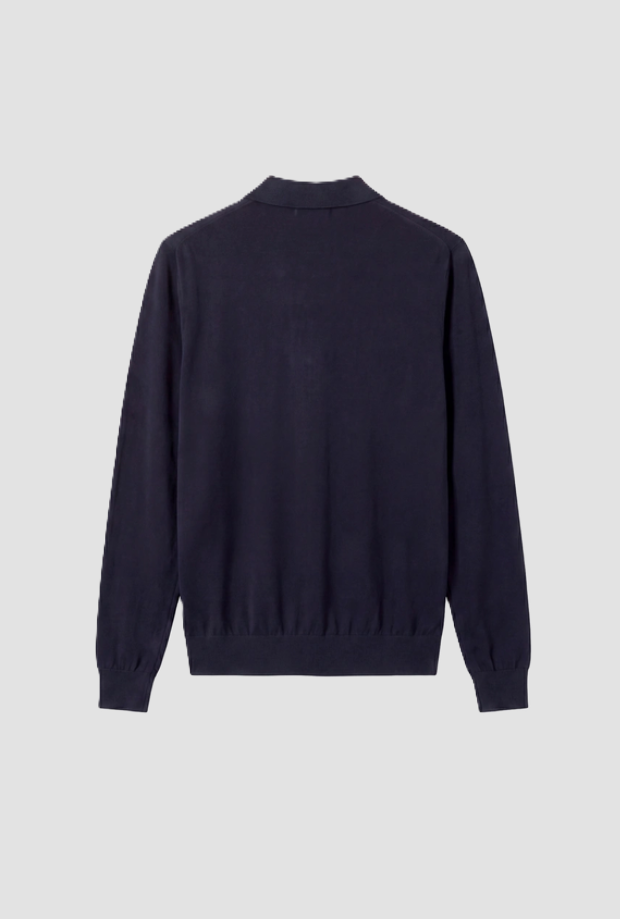 tres botones azul profundo polo de hombres
