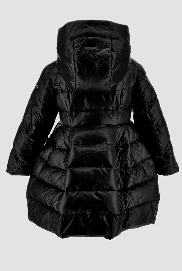 piumino con cappuccio trapuntato bambina nero