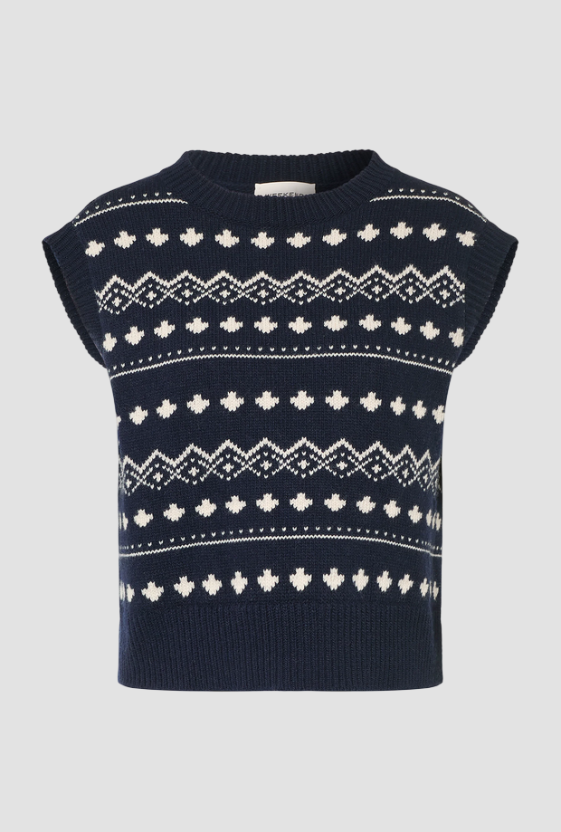 blue wool vest