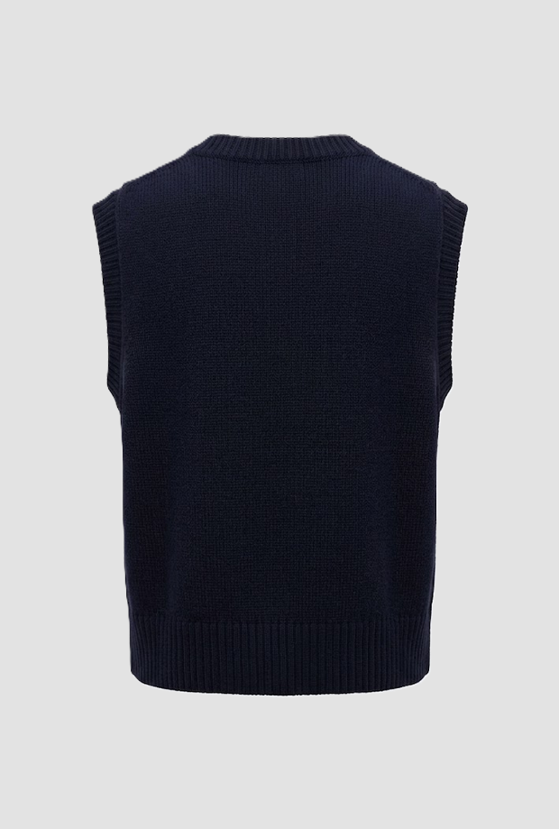 blue wool vest