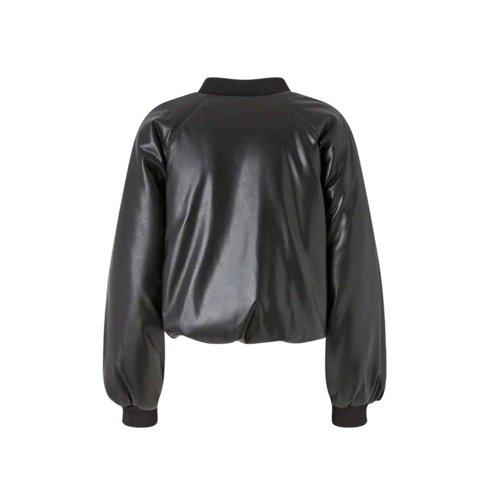 piumini donna pinko - brodo bomber similpelle soft - nero