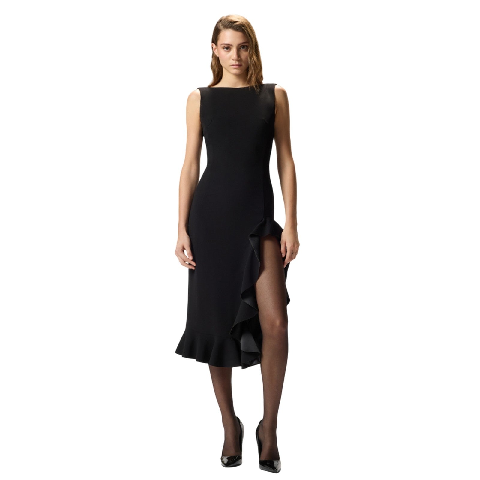 vestiti casual donna pinko - flipper abito double armoure - nero