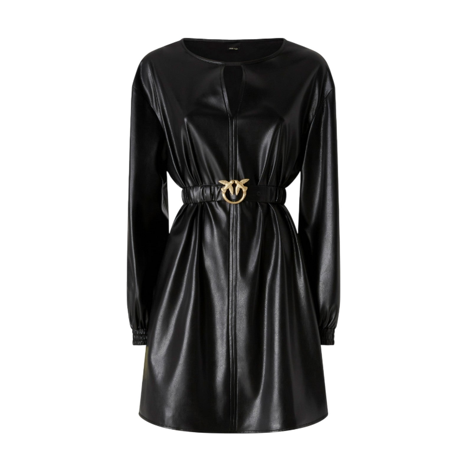 ropa casual mujer Pinko - vestido de cuero suave decolorado - negro