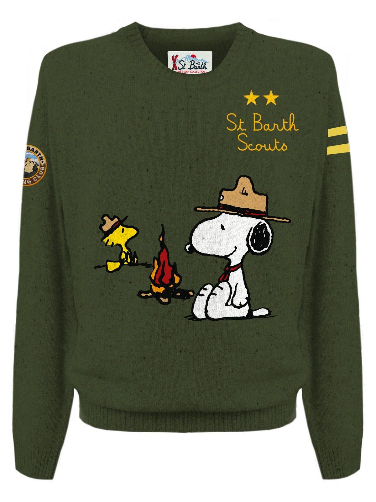 Hoodie Mann mc2 Heilige Barth - heron Donegal Schnauze Pfadfinder 52 Patch - Militärgrün