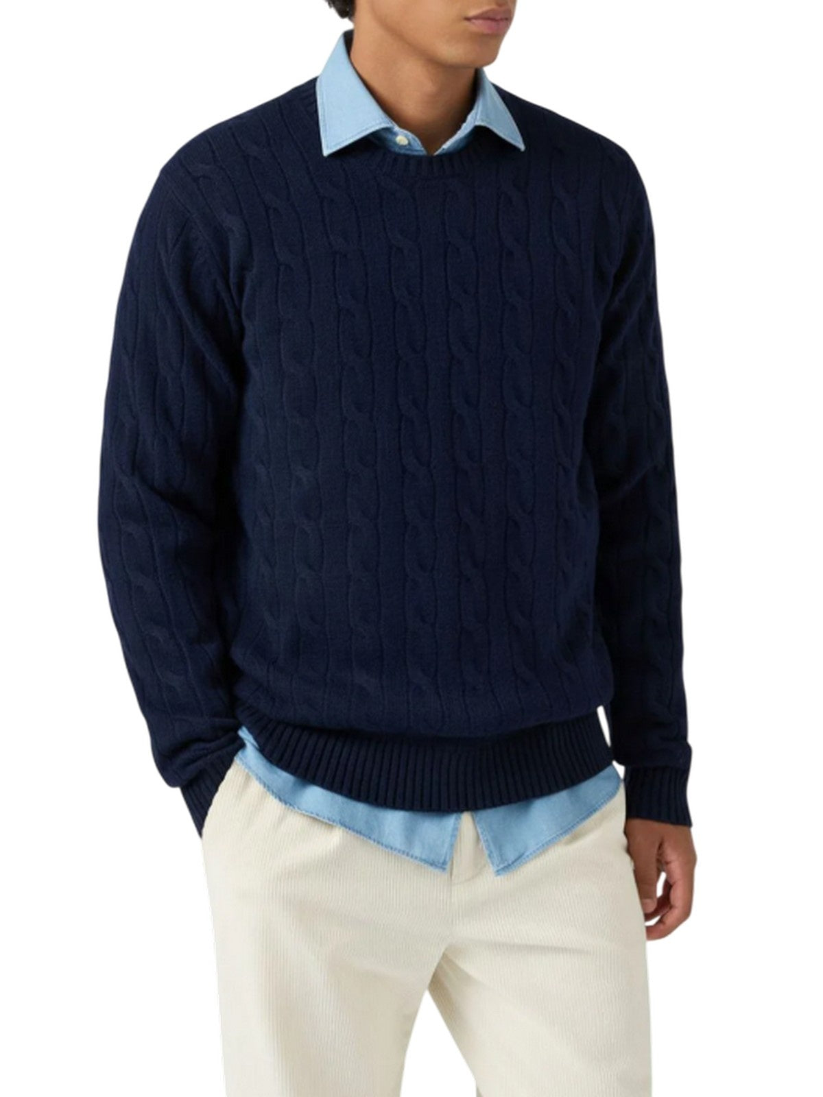 maglioni uomo mc2 saint barth - regent braid wool 62 night blue - blu