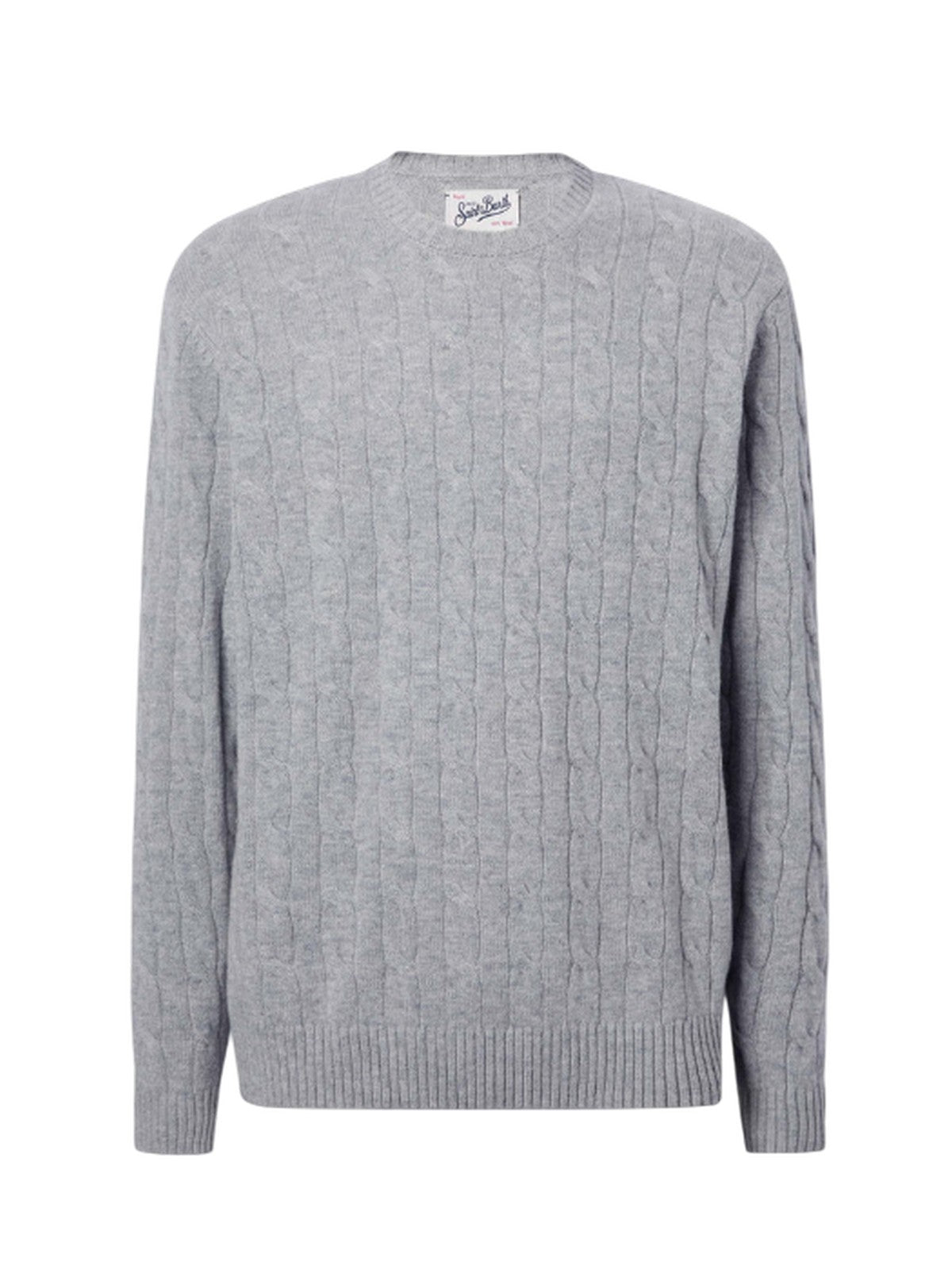 Men's sweaters mc2 saint barth - regent braid wool 15ml light melange - grey