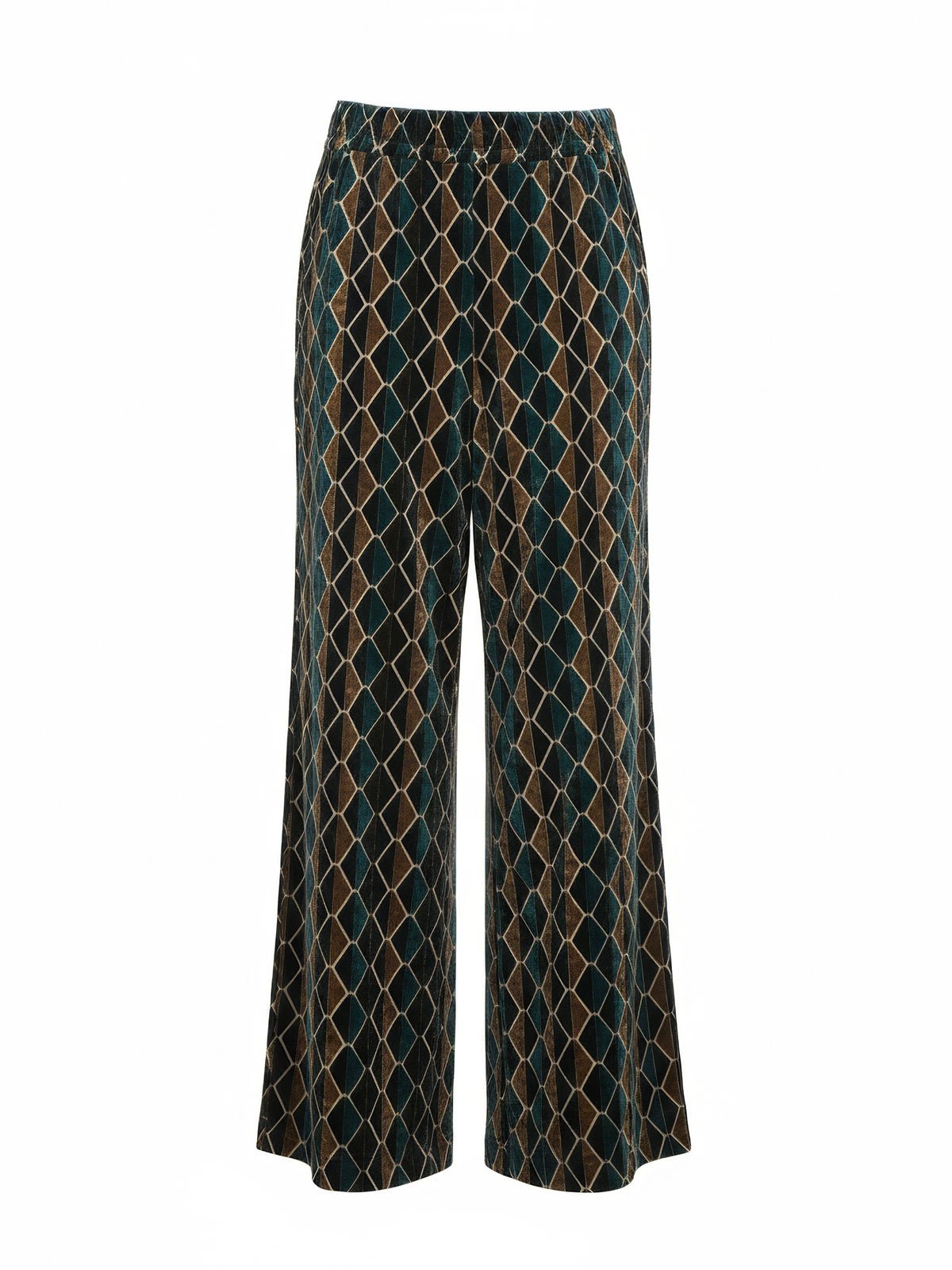 Frauenhose 1one - raffinierte Samt geometrischen Palasthose - multicolor