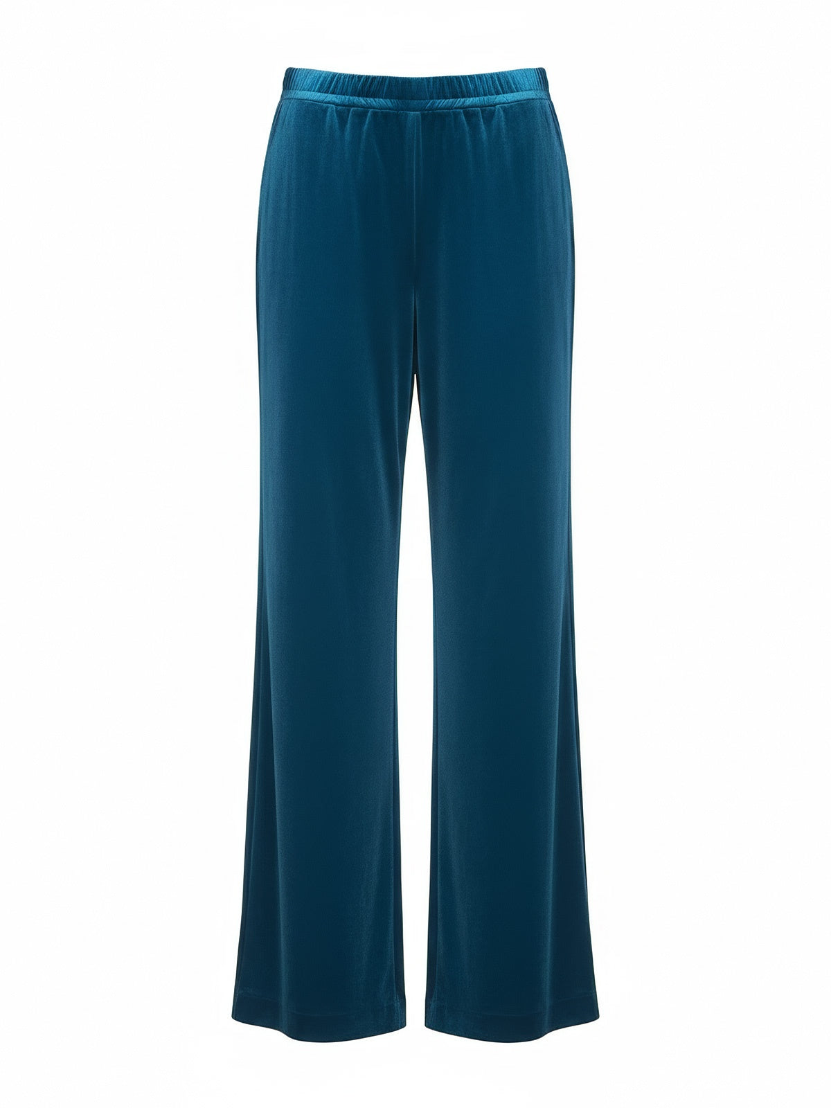 pantaloni donna 1one - sofisticato pantalone palazzo velvet unito - ottanio
