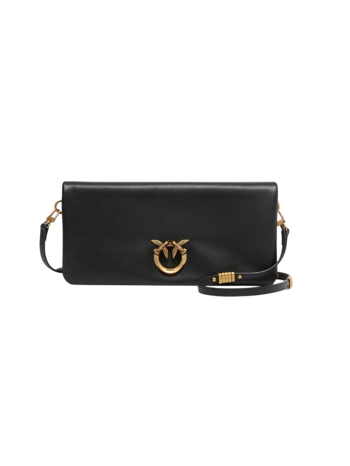 borse a tracolla donna pinko - click soft horizontal classic - nero
