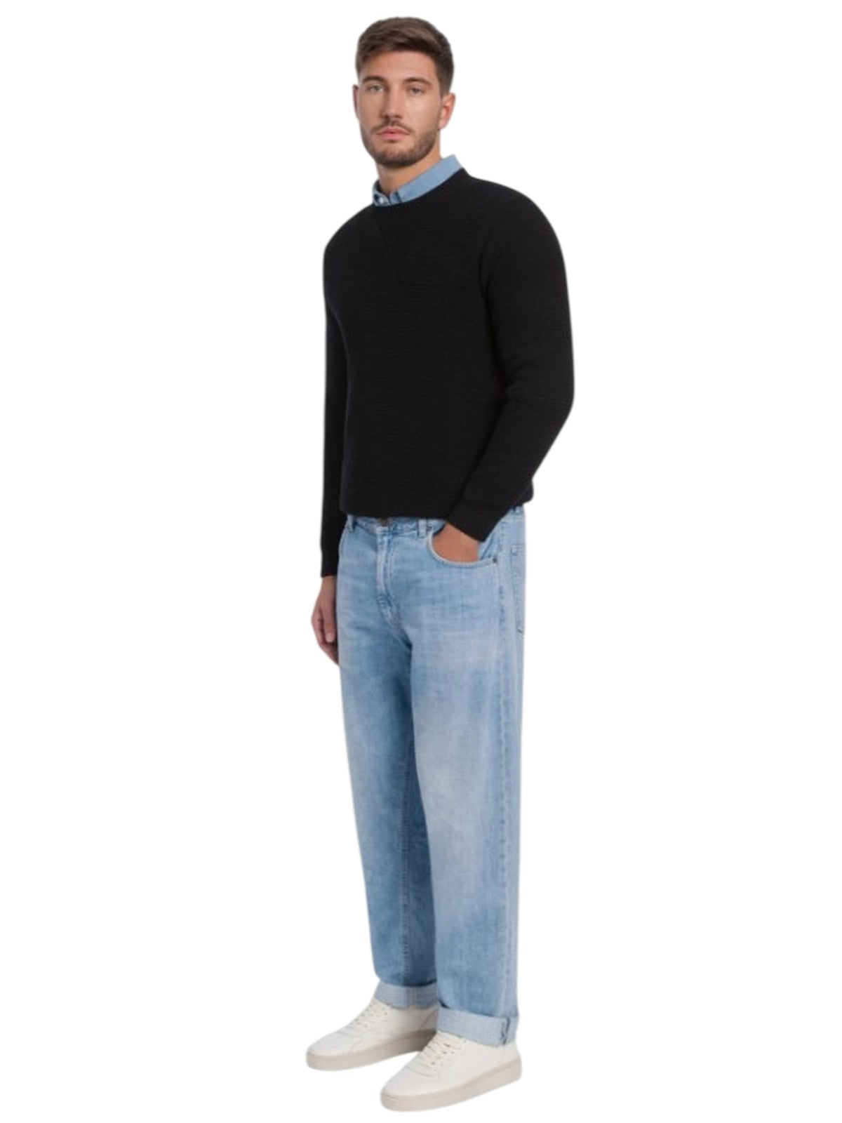 Vaquero Dondup - jeans 5 bolsillos sueltos ervin en la cruz fija denim bl - azul