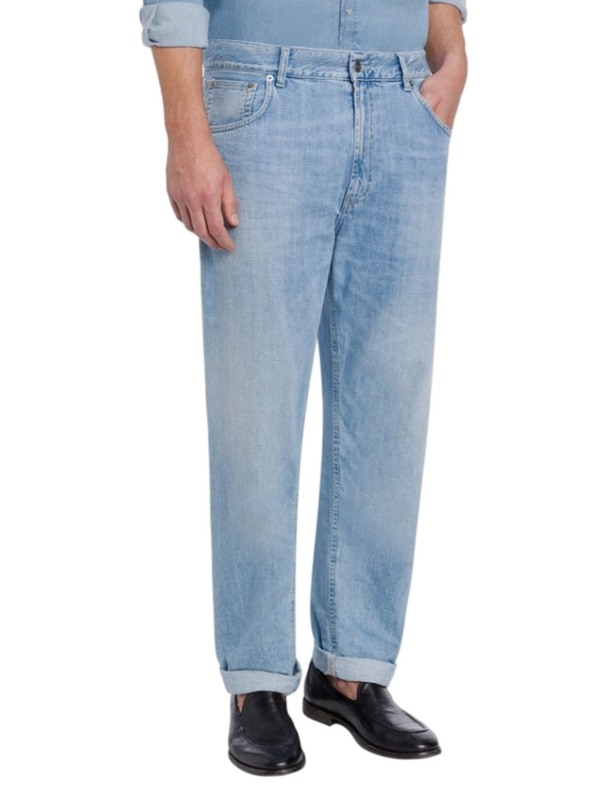 Vaquero Dondup - jeans 5 bolsillos sueltos ervin en la cruz fija denim bl - azul