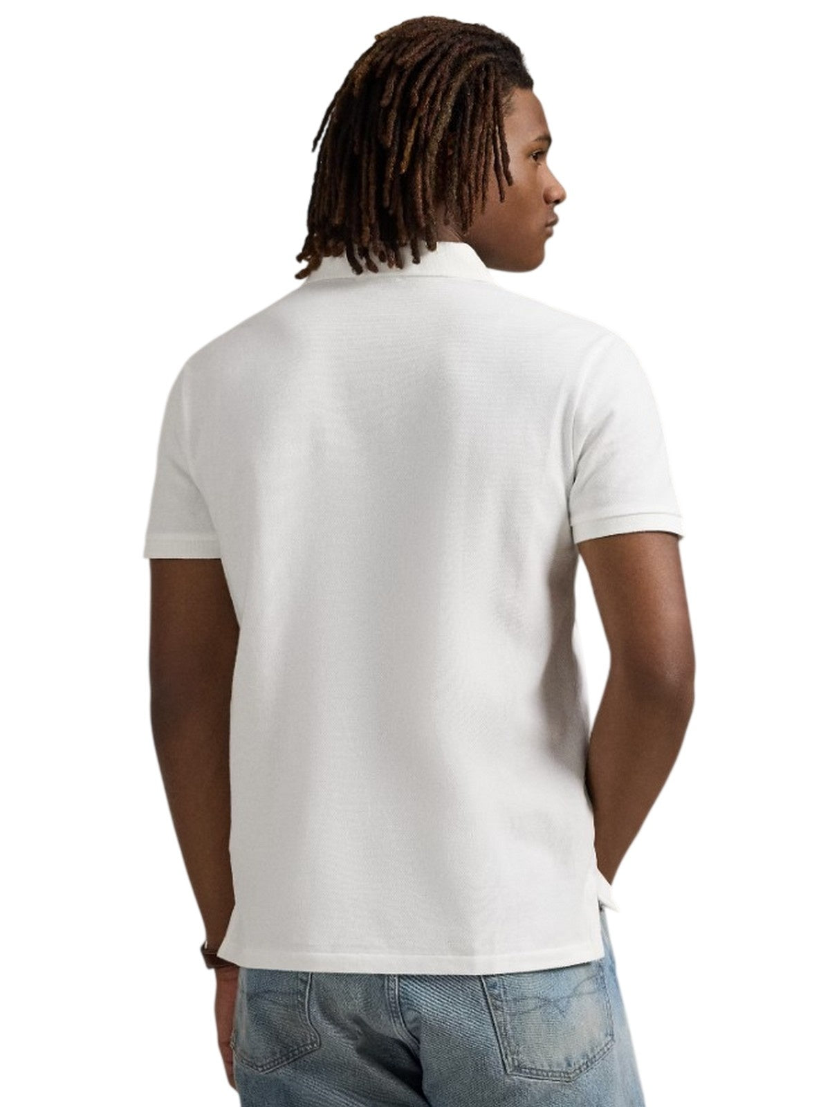 polo uomo ralph lauren - sskcusslm short sleeve knit - bianco