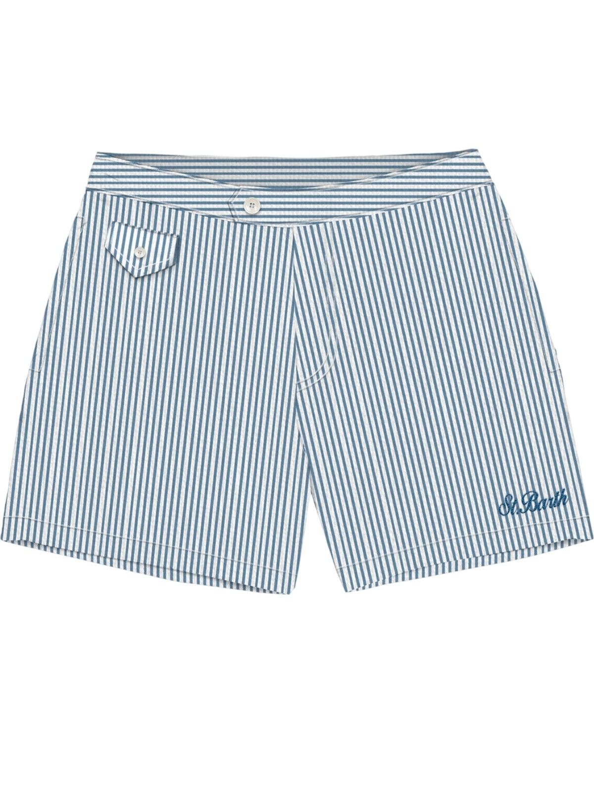 shorts and shorts man mc2 saint barth - capferrat seersucker stripes 33 emb - multicolor