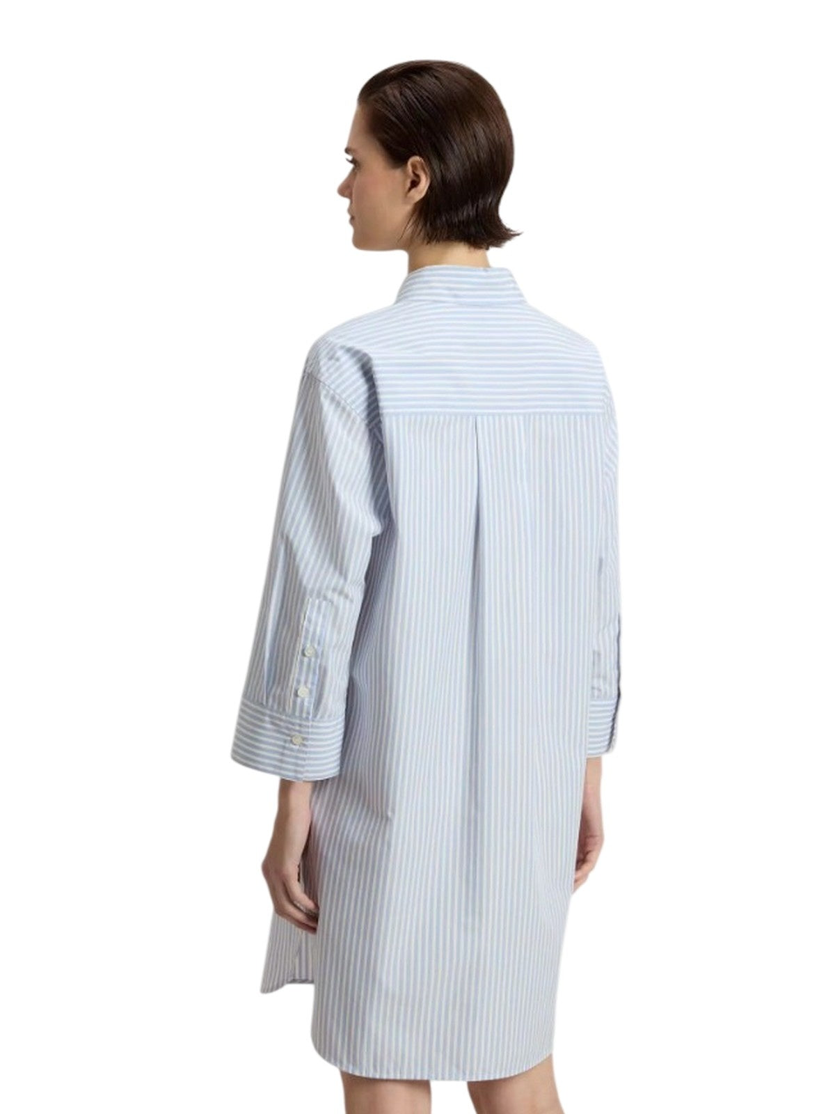 Vêtements pour femmes occasionnels Woolrich - robe sérafino de pope rayée rayures bleu blanc - bleu