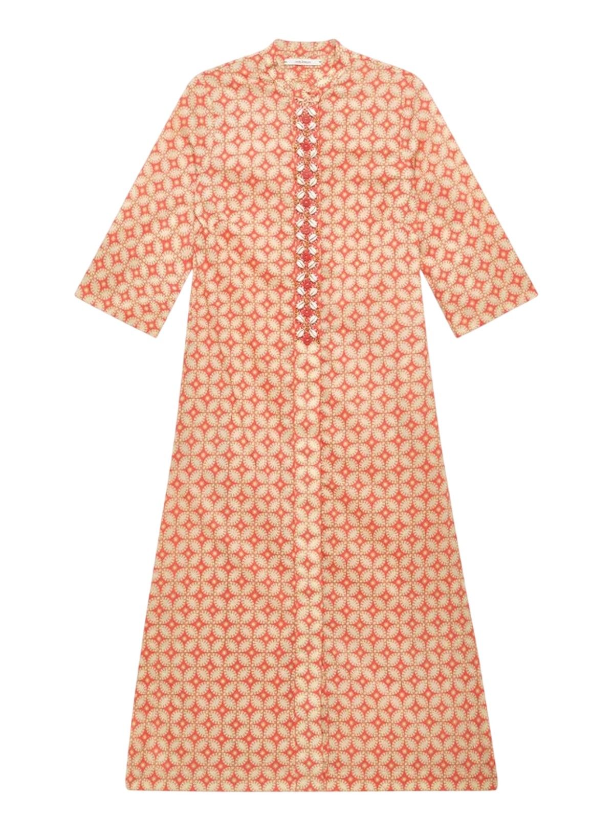 casual clothes mischievous woman - gown-floral spin - orange