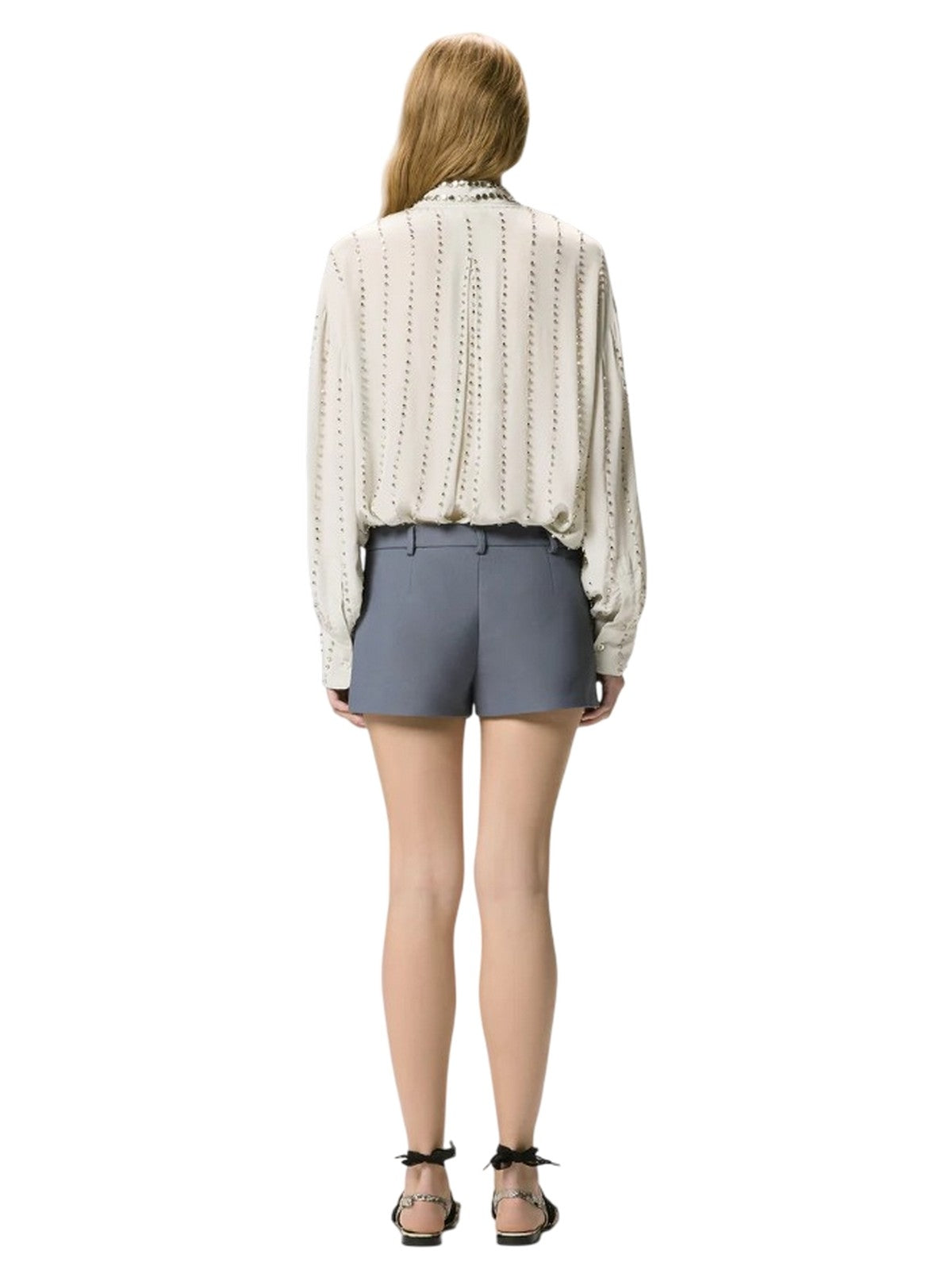 camisas de mujeres Pinko - camisa bordado de fluido de caitlin - gris