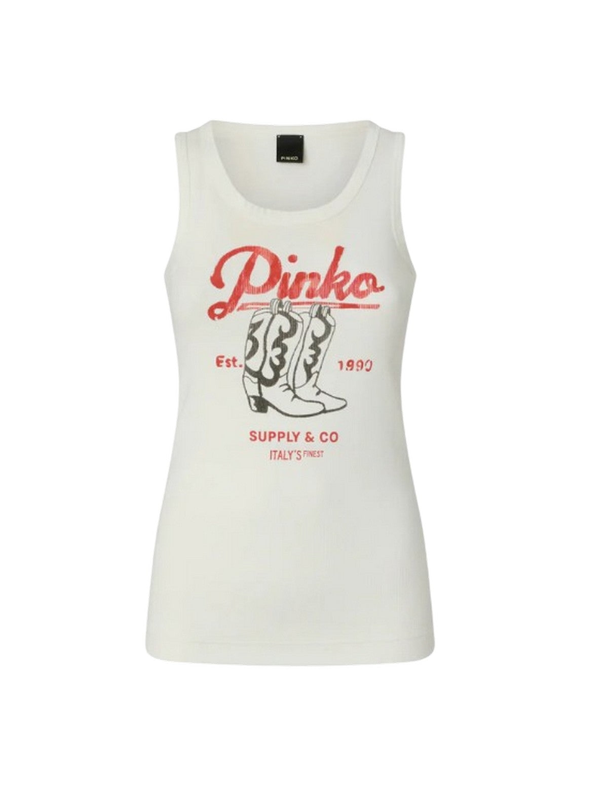 canoas y mujer superior Pinko - pudding acanalado - blanco