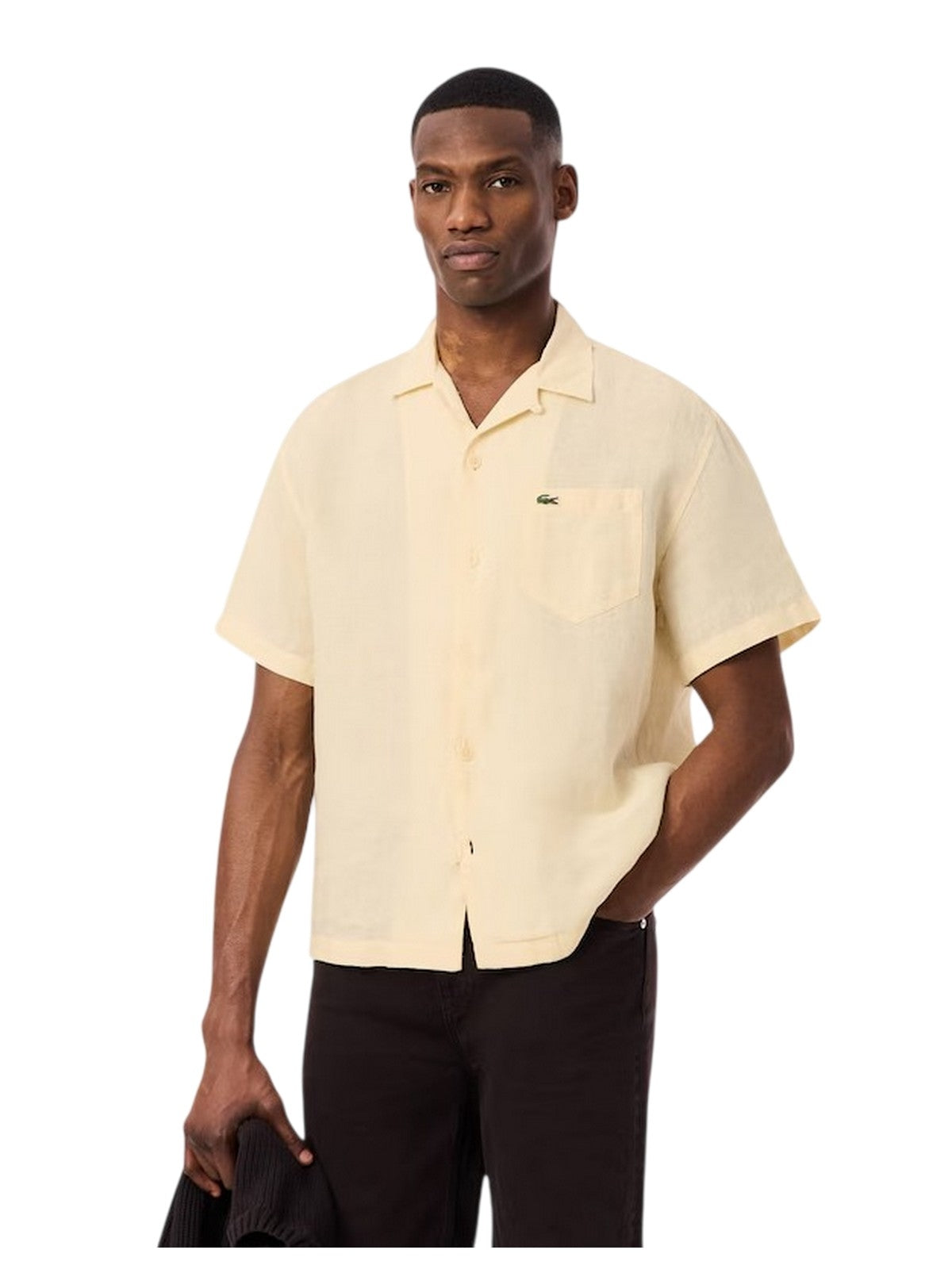 camicie casual uomo lacoste - camicia manica corta - beige