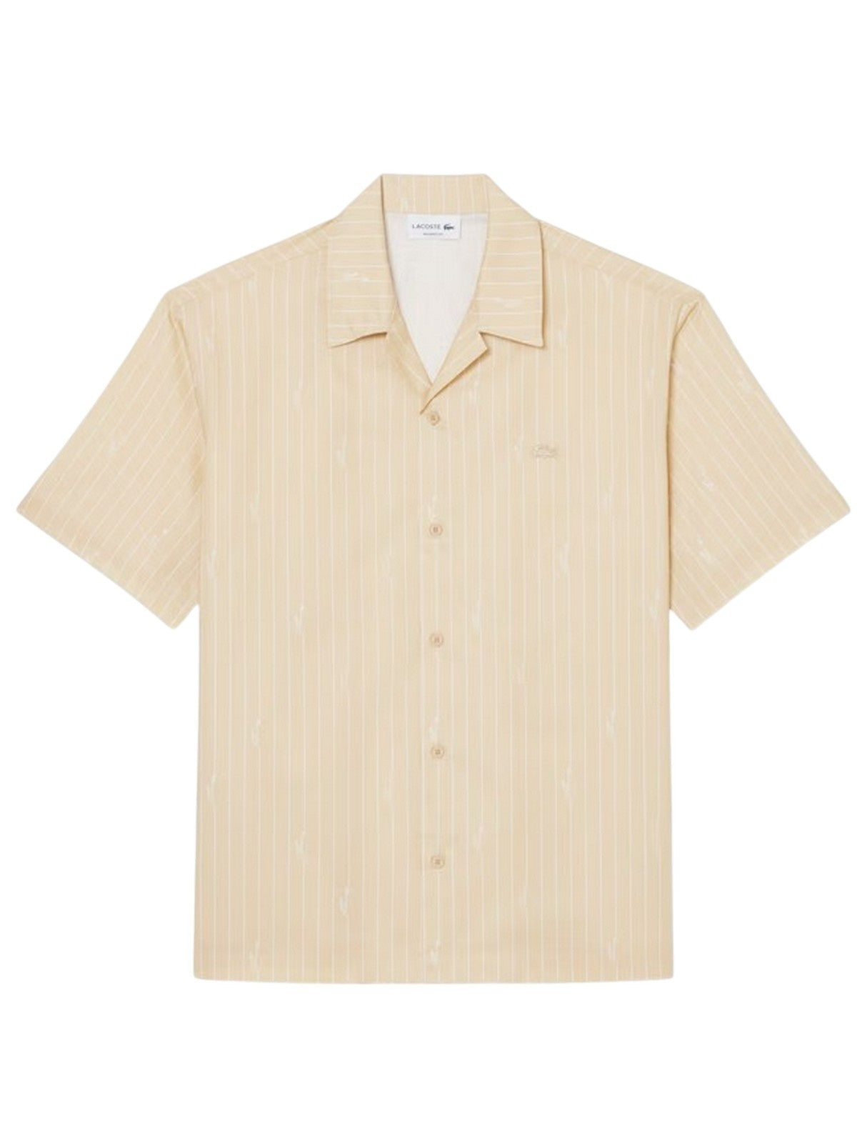 chemises décontractées homme Lacoste - chemise à manches courtes - beige