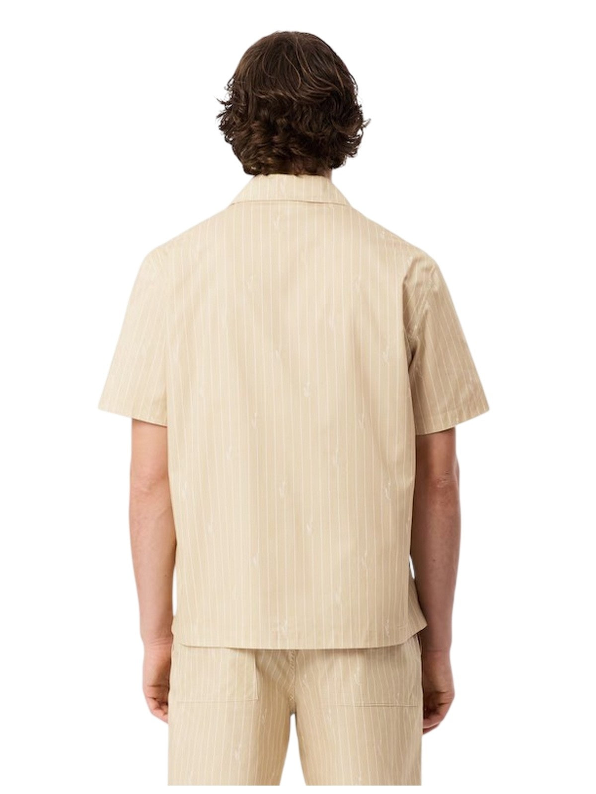 chemises décontractées homme Lacoste - chemise à manches courtes - beige