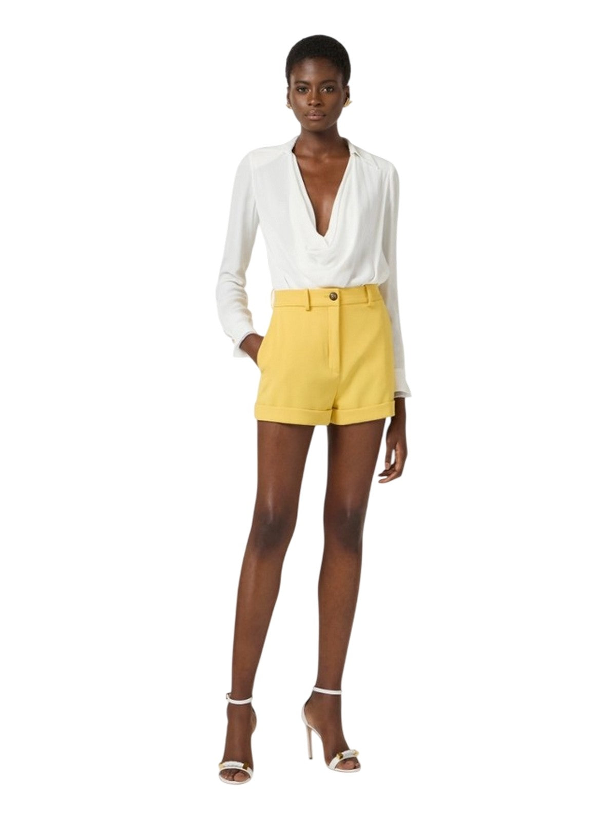 bluse e camicie donna elisabetta franchi - camicia a body - avorio