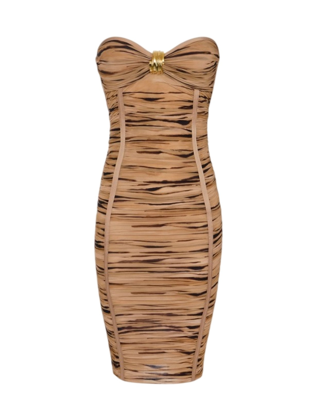 casual vrouwelijke kleding Elisabetta Franchi - vrouwenjurk - kameel