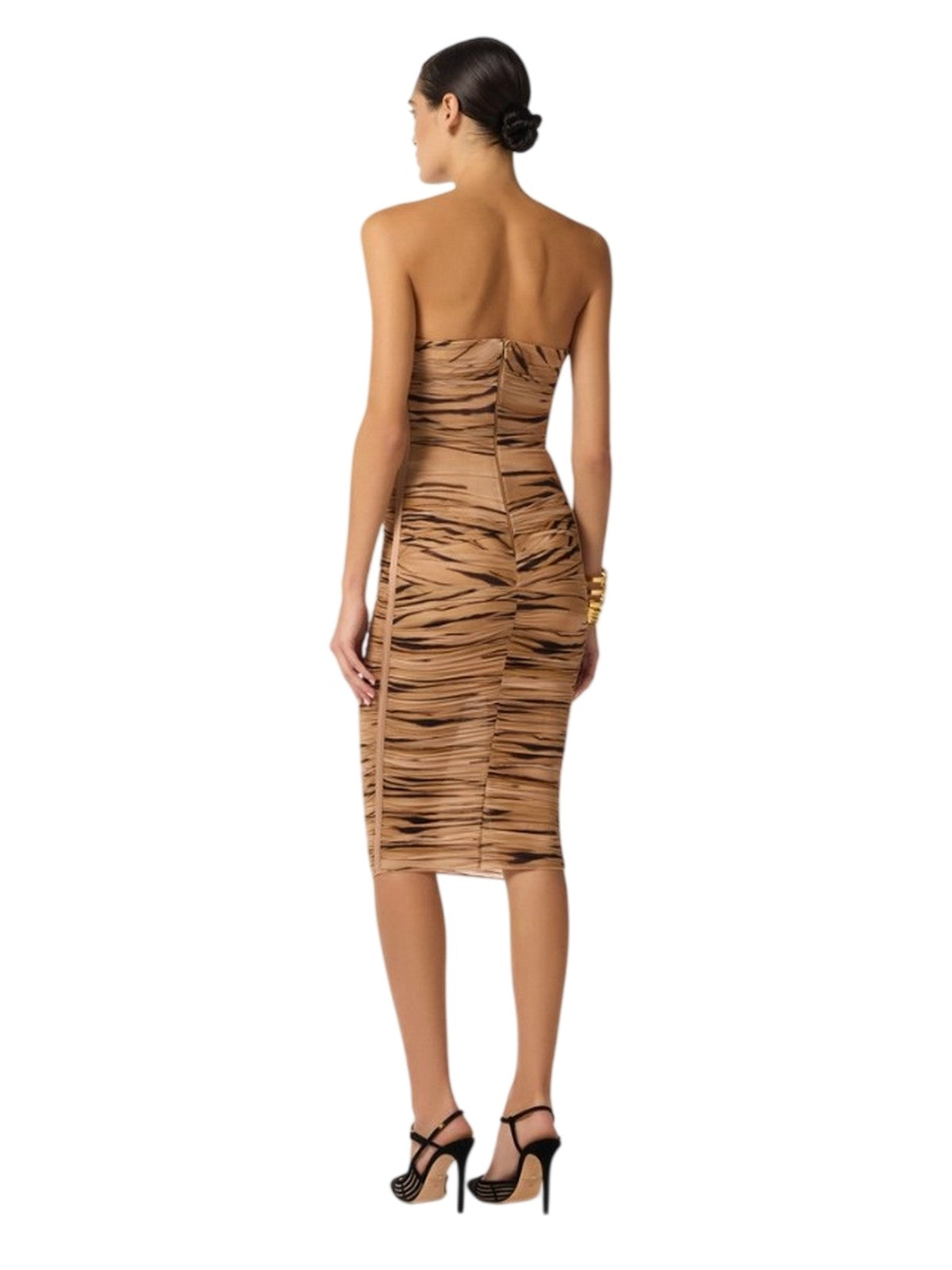 casual vrouwelijke kleding Elisabetta Franchi - vrouwenjurk - kameel