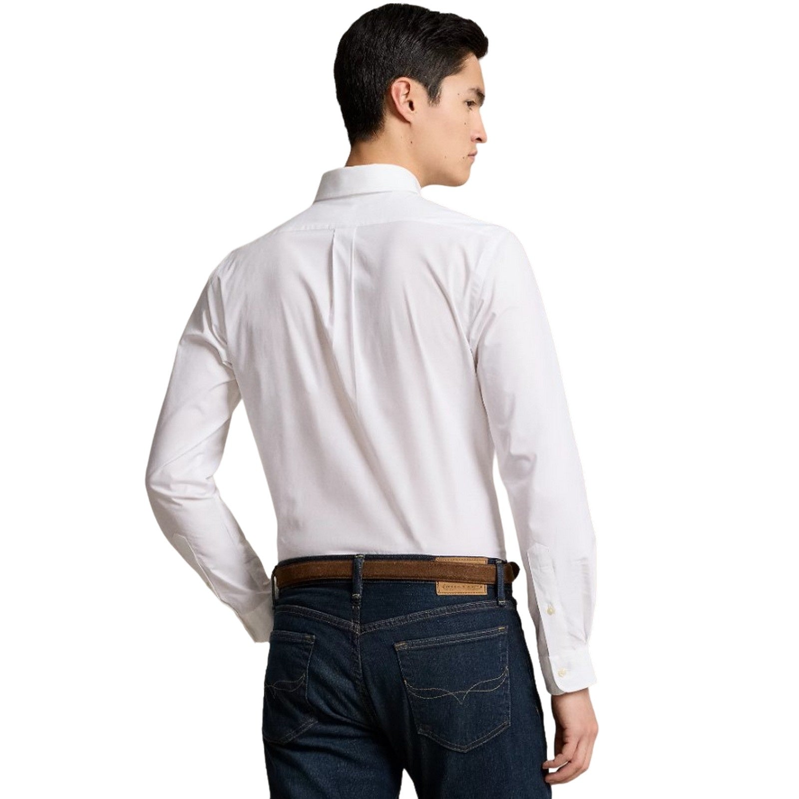 chemises décontractées homme Ralph Lauren - coupe personnalisée stretch poplin chemise - blanc