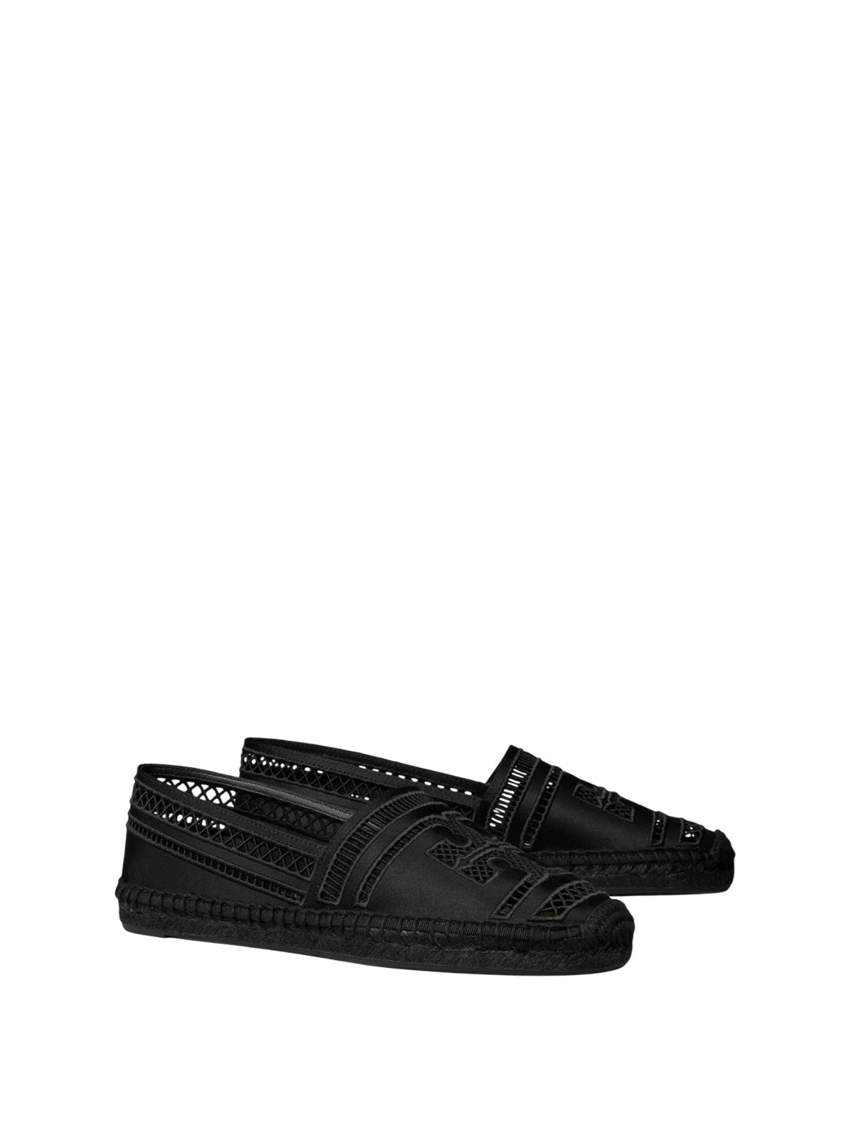 Espadrillas mujeres bajas Tory Burch - open weave espadrille - negro