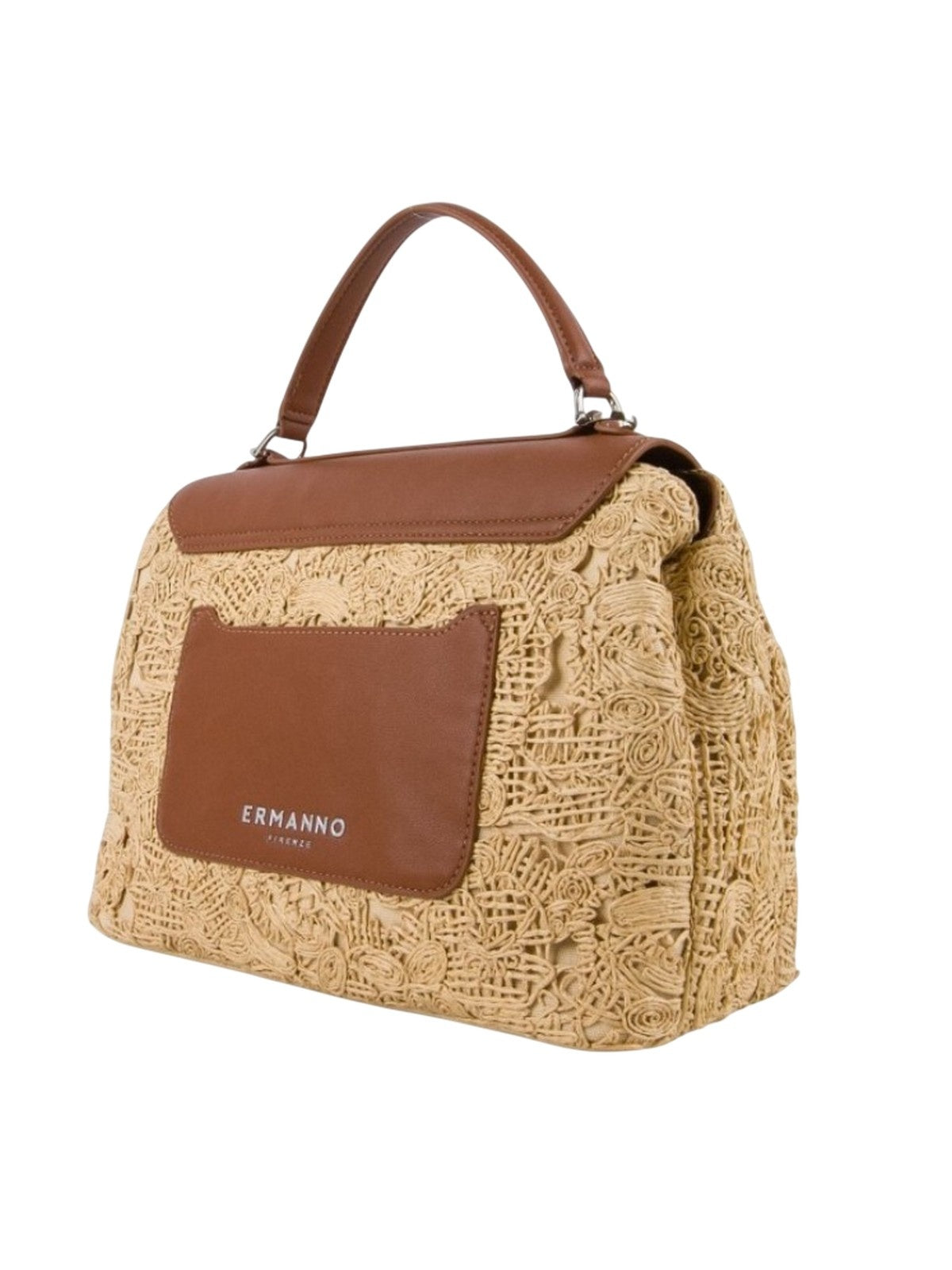 borse a spalla donna ermanno scervino - small flap bag ada straw - beige