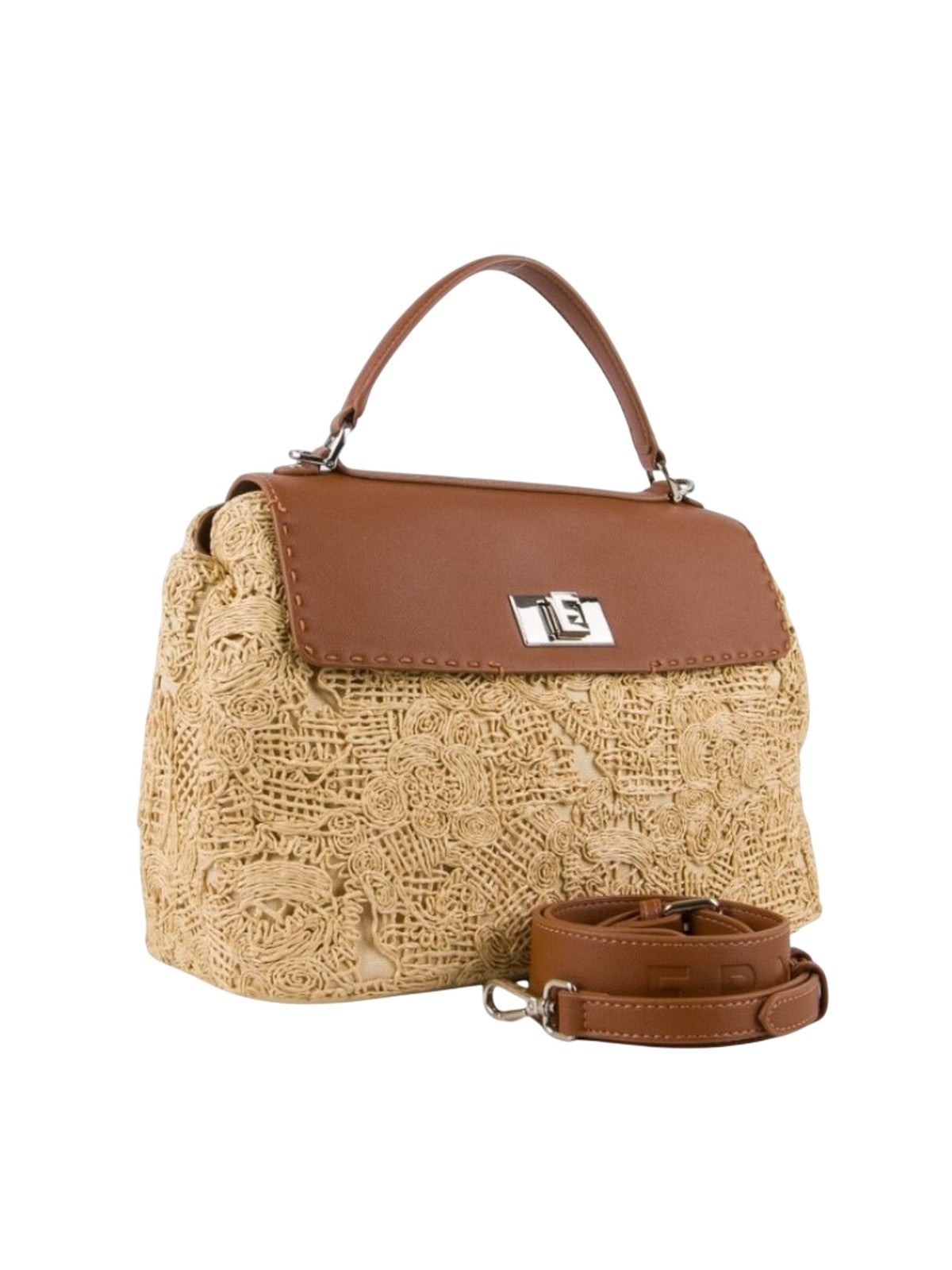borse a spalla donna ermanno scervino - small flap bag ada straw - beige
