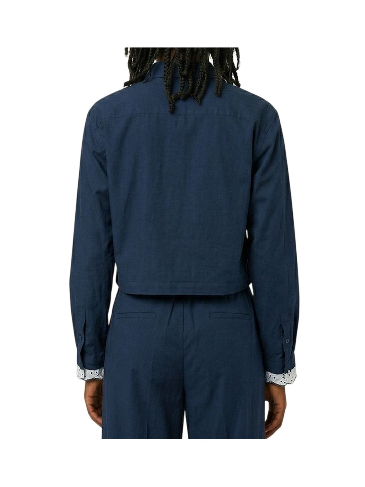 camicie donna moschino jeans - camicia popeline - blu