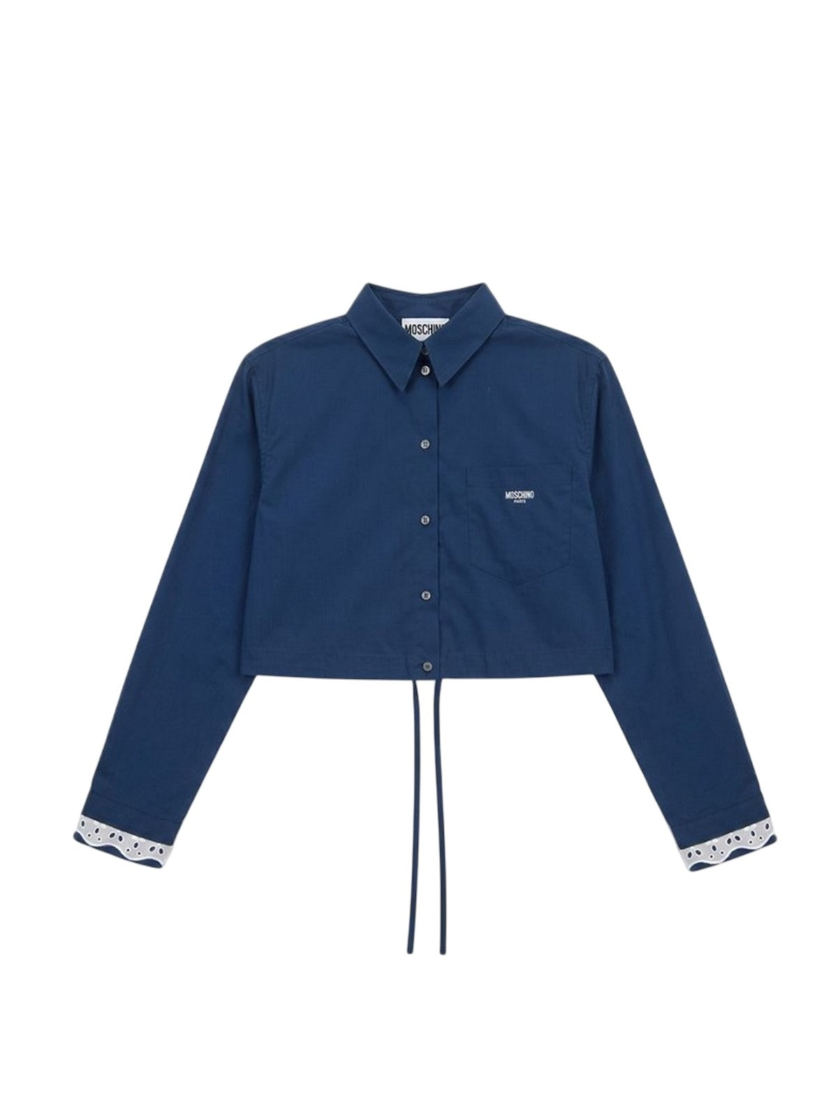 camicie donna moschino jeans - camicia popeline - blu