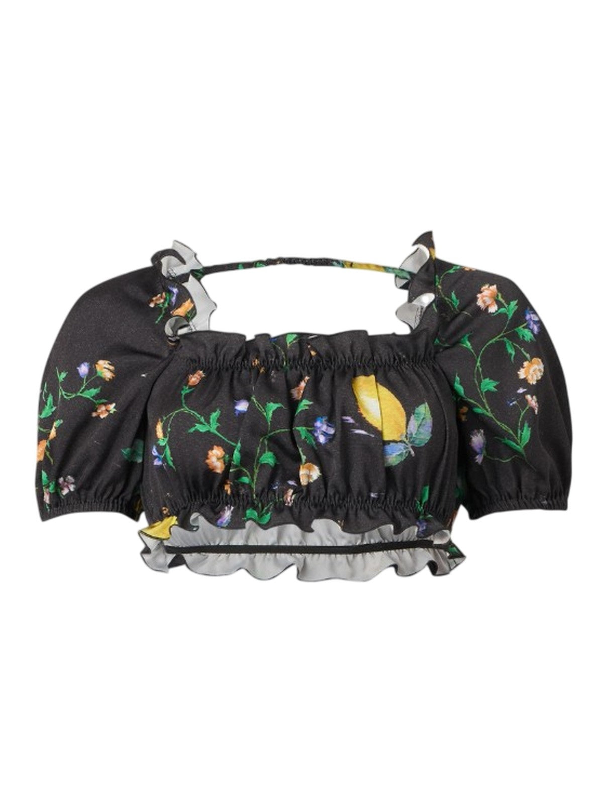 women's shirts Moschino Jeans - Ramage print satin shirt - black
