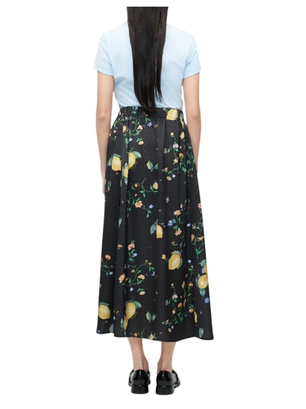 Mujeres faldas casuales Moschino Jeans - falda de satinado ramage - negro