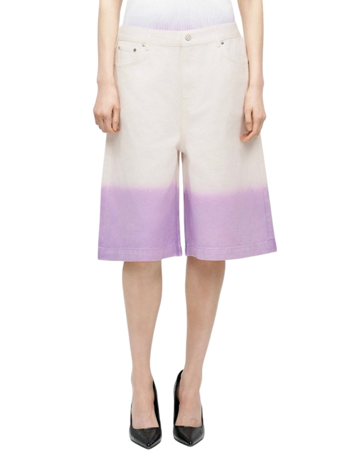 pantaloncini donna moschino jeans - pantalone bull cotone - viola
