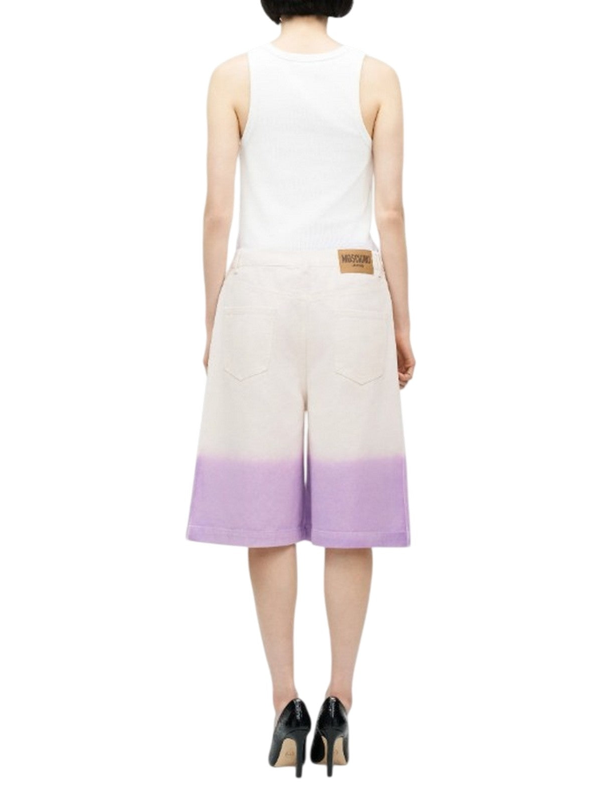pantaloncini donna moschino jeans - pantalone bull cotone - viola