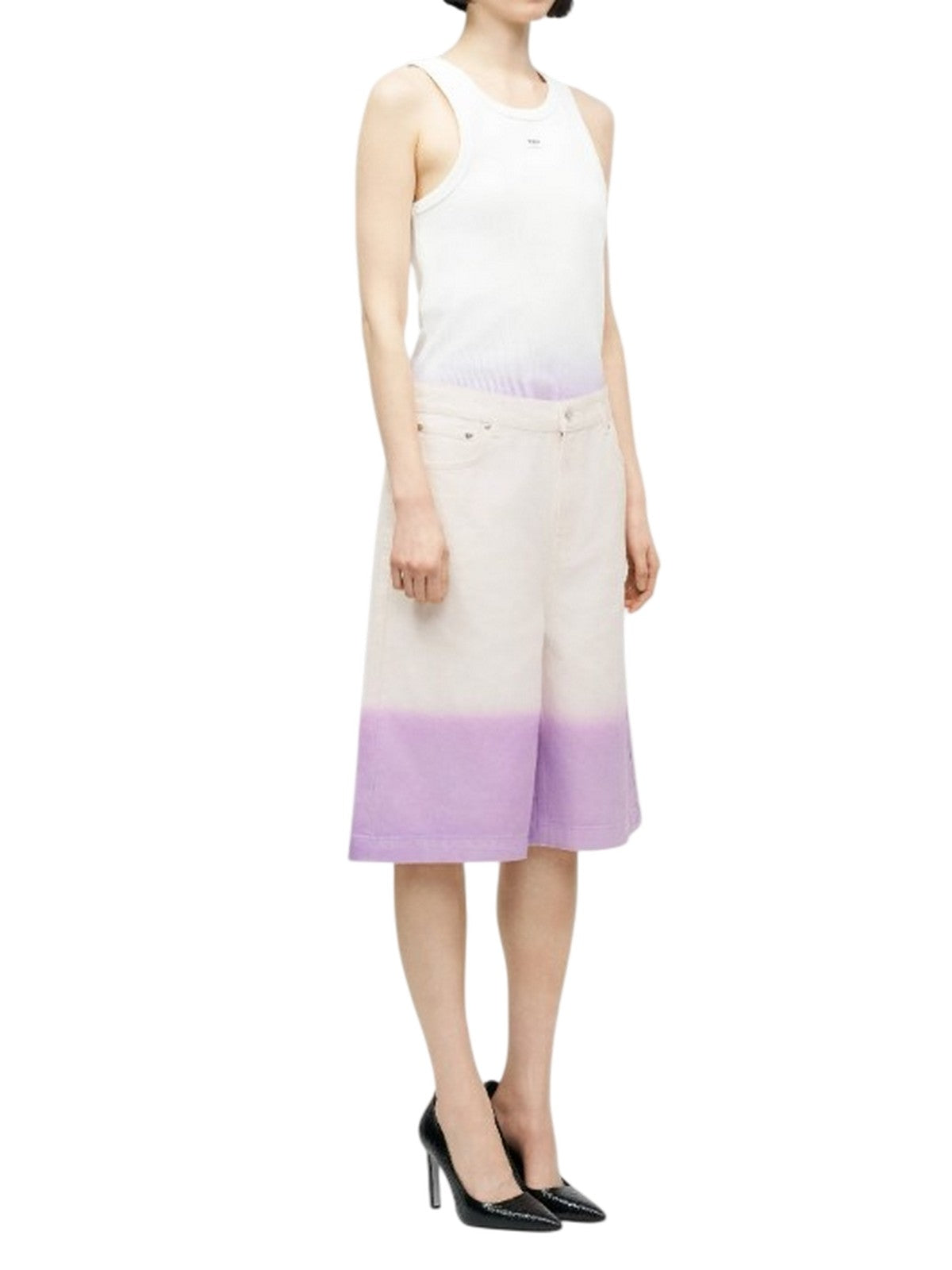 pantaloncini donna moschino jeans - pantalone bull cotone - viola