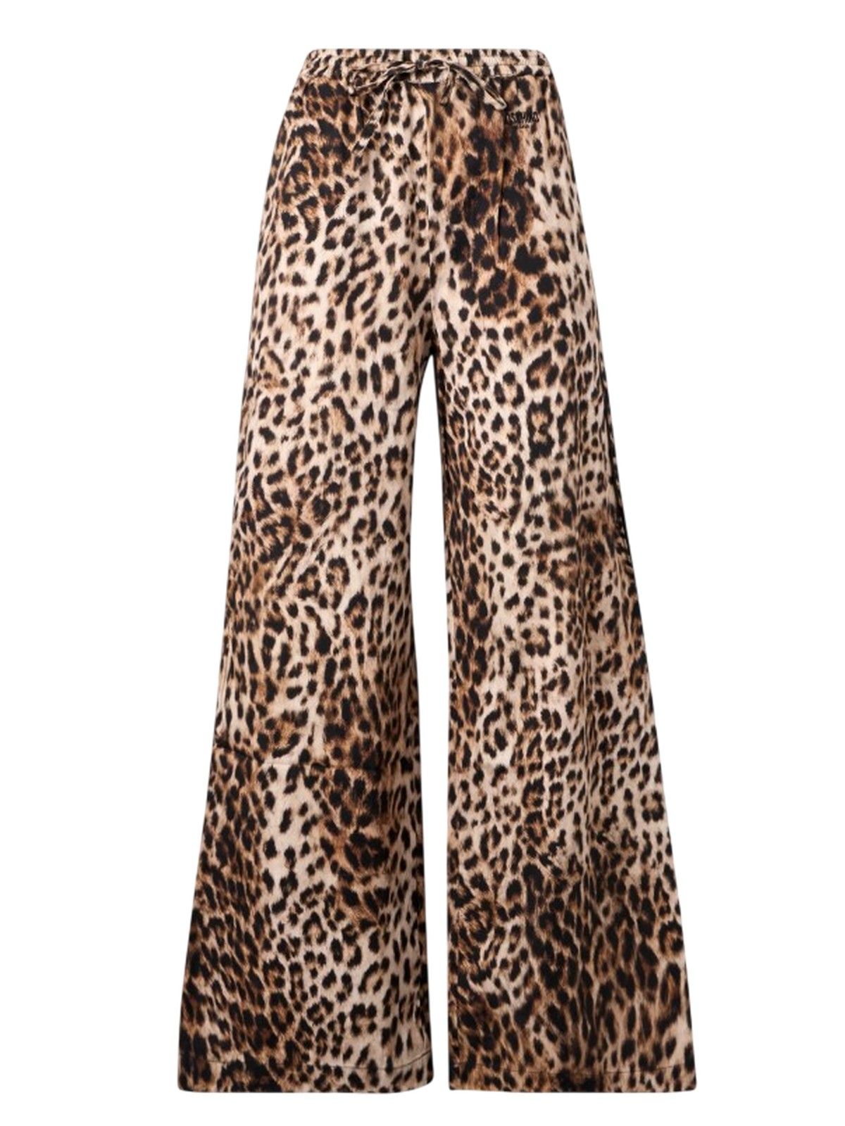 pantaloni donna moschino jeans - pantalone raso cotone tampa leopardo - marrone