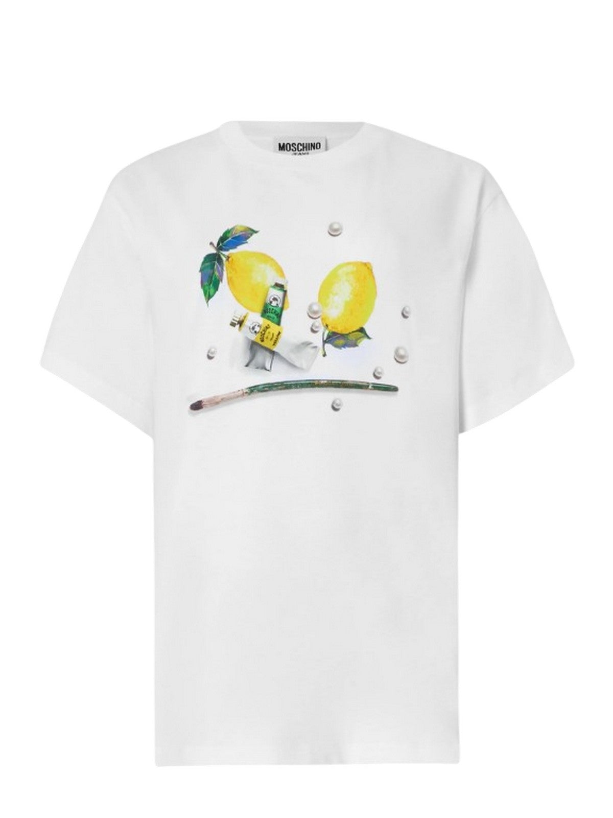 t-shirt donna moschino jeans - t-shirt jersey 20 1 - bianco