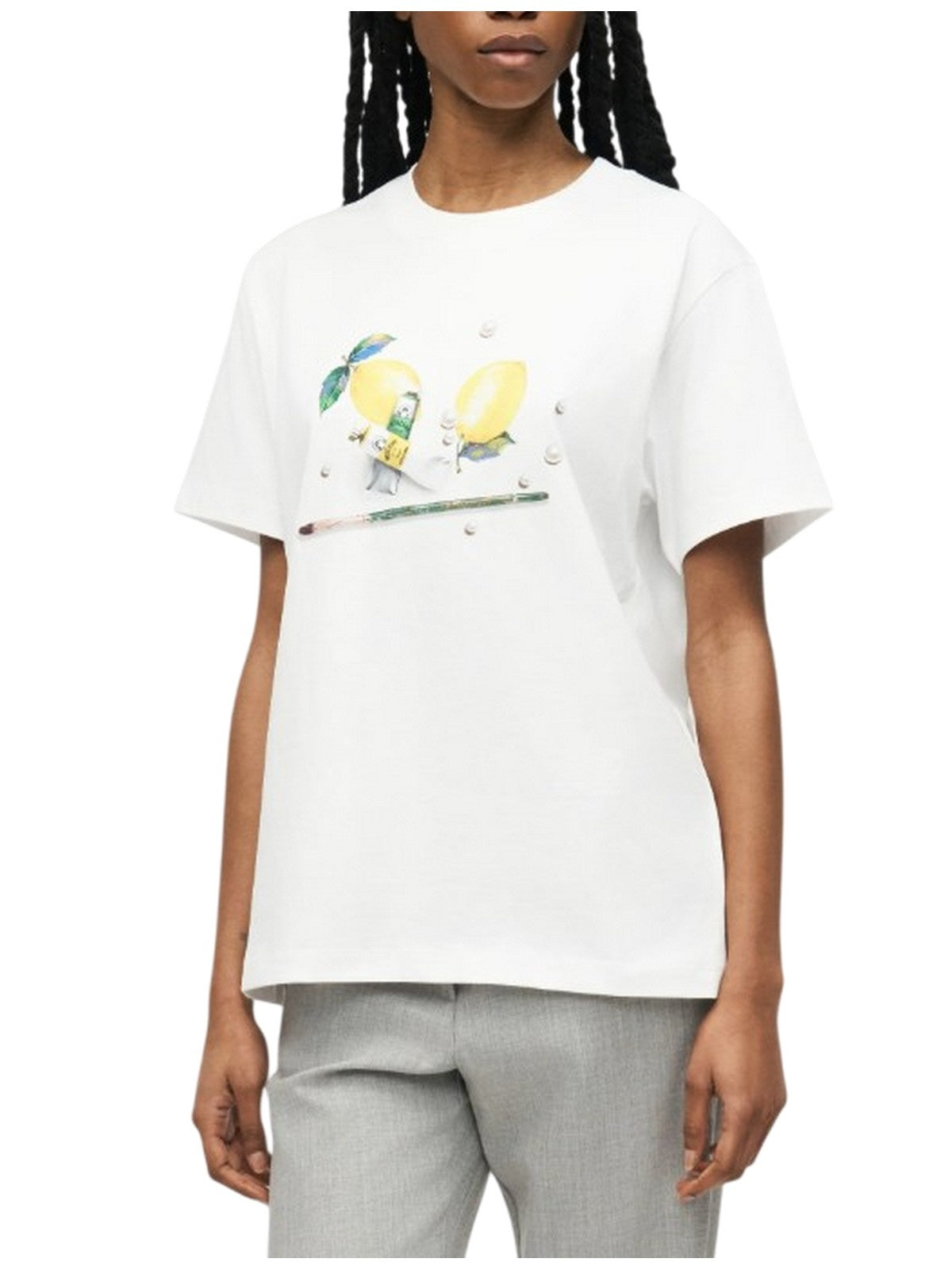 t-shirt donna moschino jeans - t-shirt jersey 20 1 - bianco
