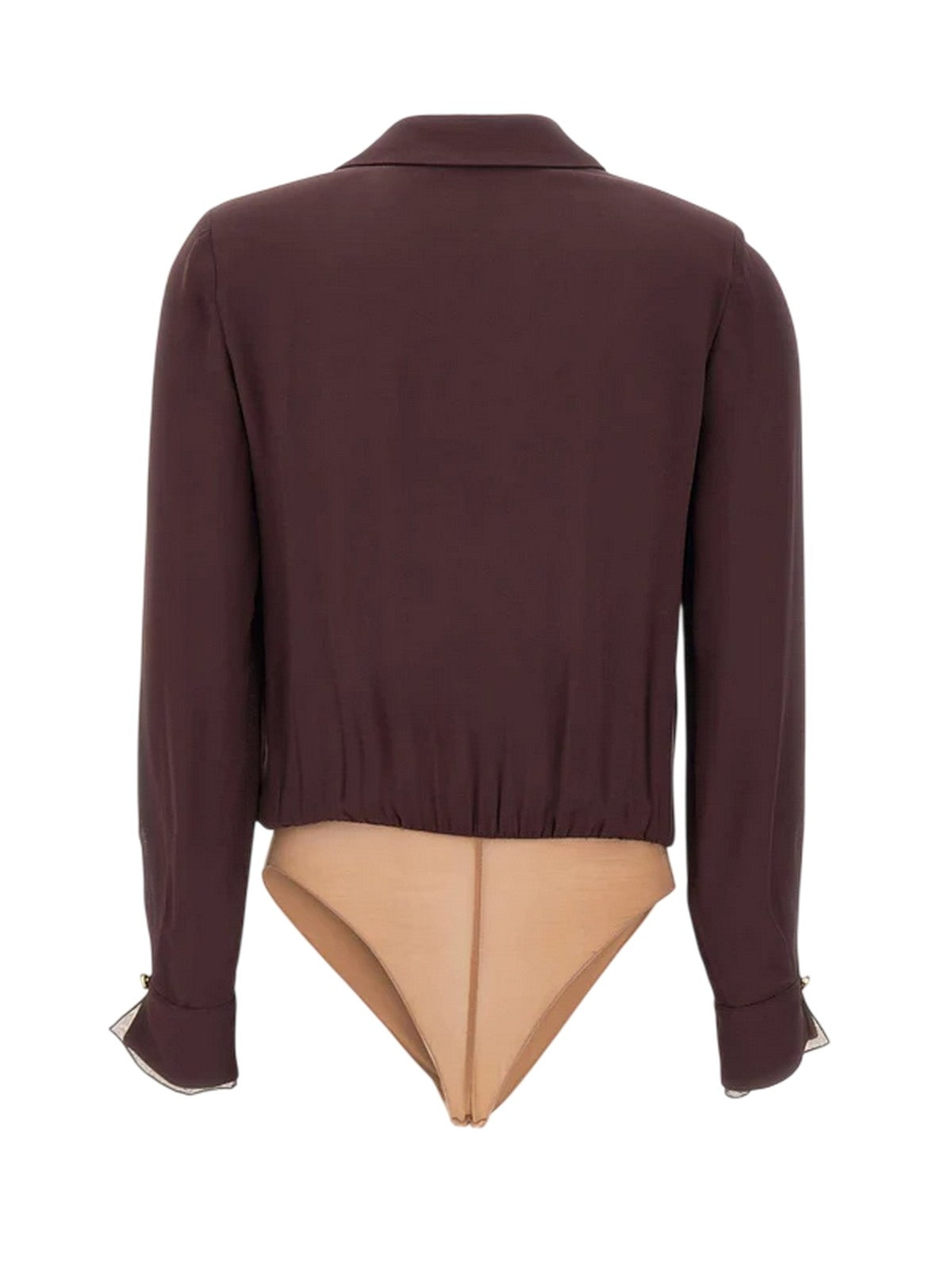 bluse e camicie donna elisabetta franchi - camicia a body - marrone