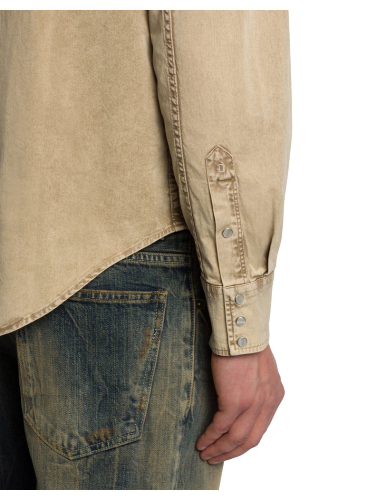 casual shirts man Dondup - regelmatig gabardine shirt - beige