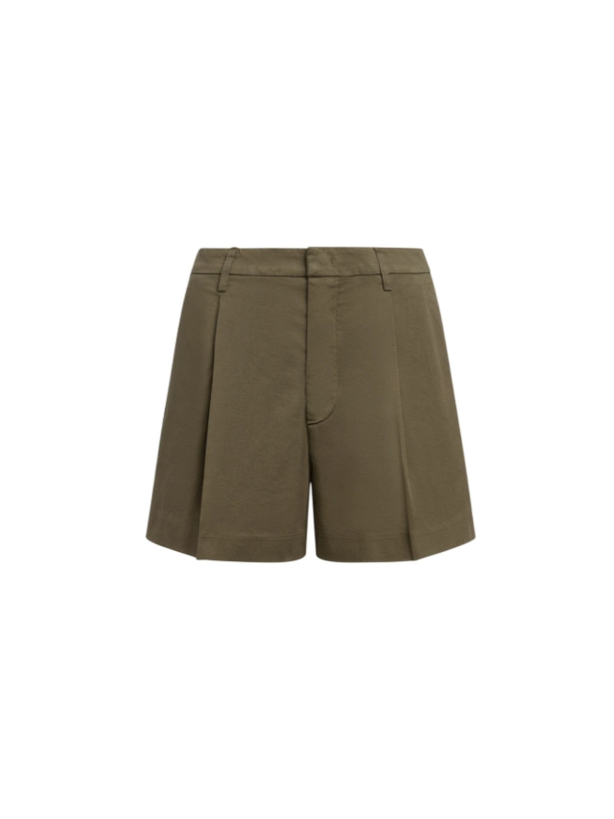 pantaloncini donna dondup - shorts loose lori in gabardina - verde militare