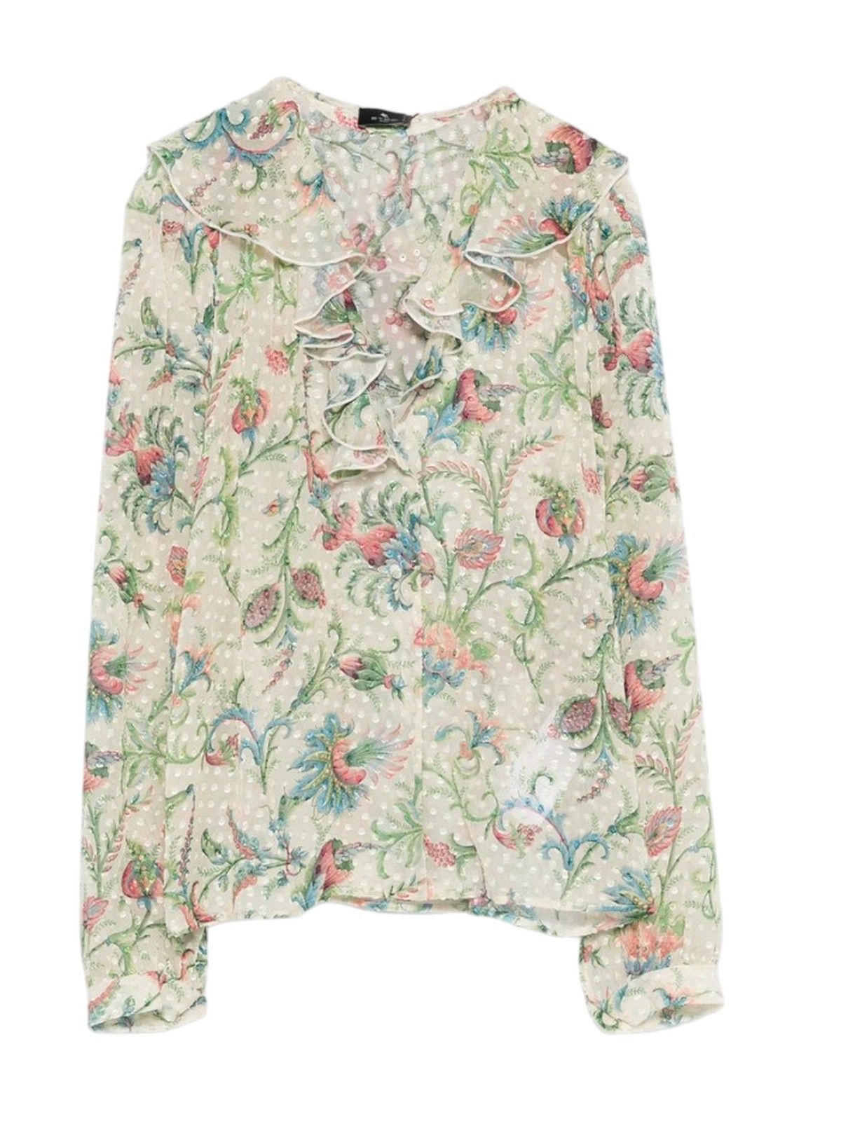 bluse e camicie donna etro - women's flared shirt with ruffled collar - multicolore