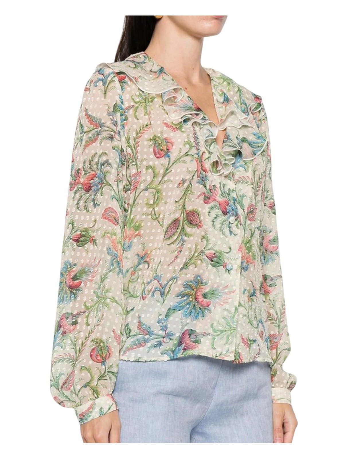 bluse e camicie donna etro - women's flared shirt with ruffled collar - multicolore