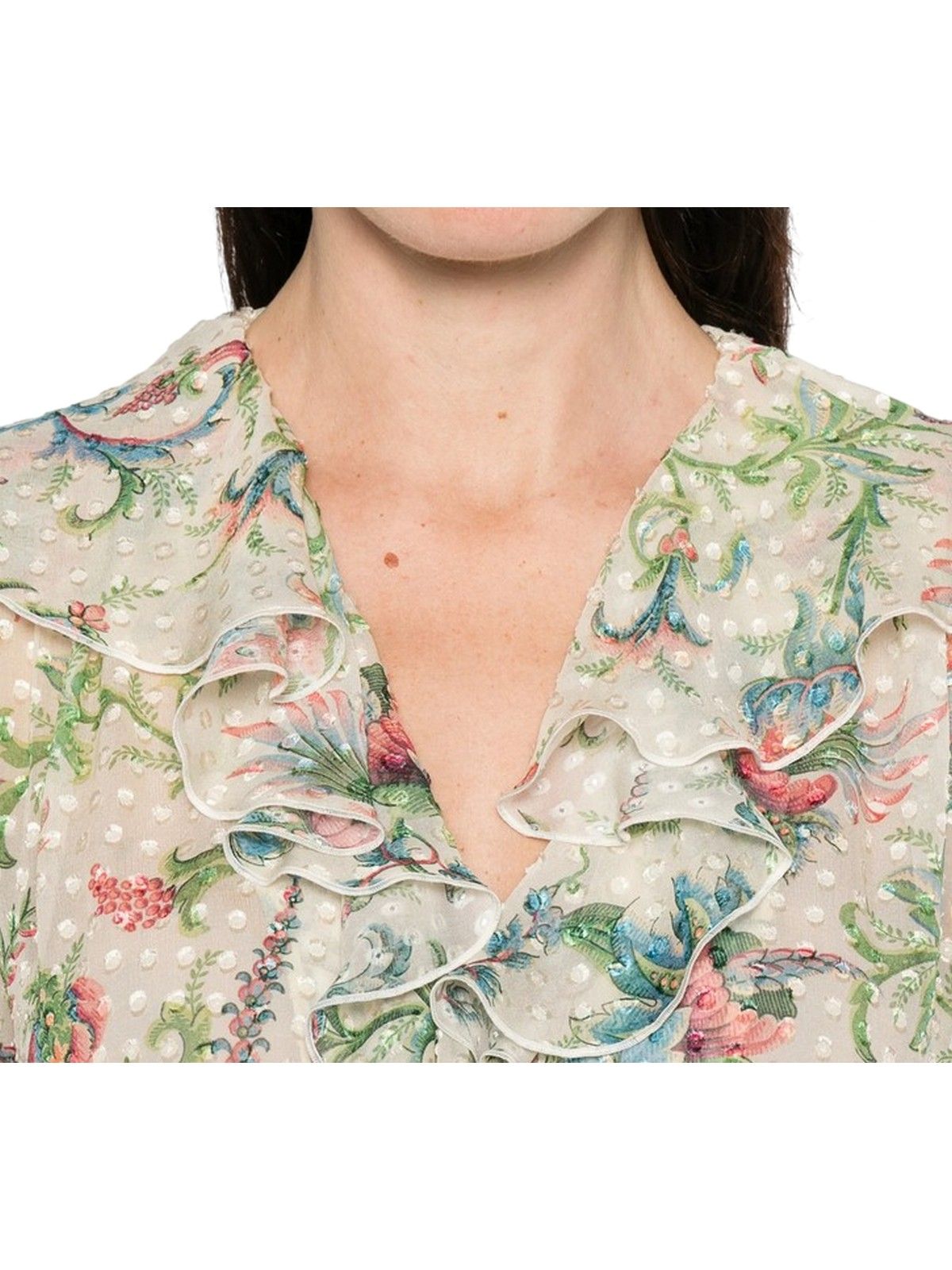 bluse e camicie donna etro - women's flared shirt with ruffled collar - multicolore