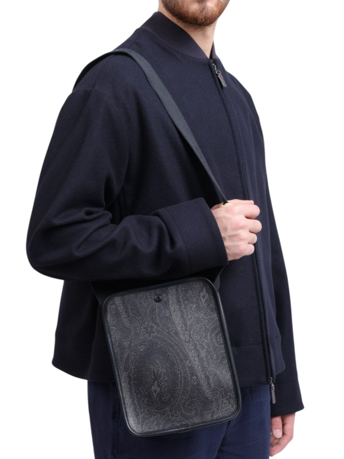 sac bandoulière homme Etro - corps croix arnica et ruban - noir