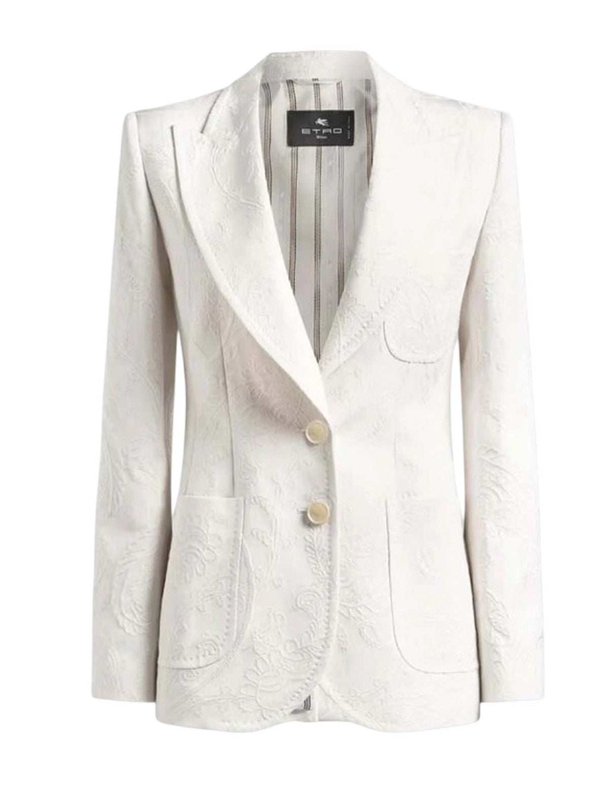 giacche donna etro - women's fitted jacket with peak lapel - bianco